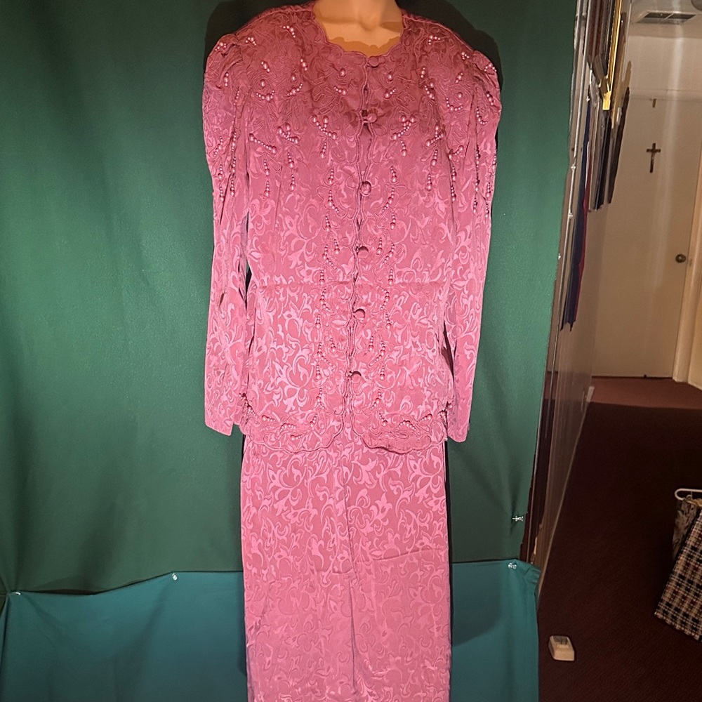 Chic Long Sleeve Pink Dress